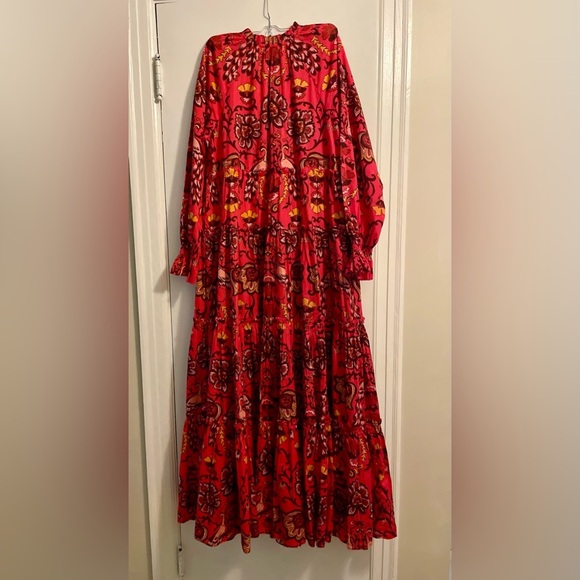 Cara Cara Grazia Maxi Dress In Peacock Watermelon Size M/L - Picture 8 of 15